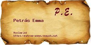 Petrás Emma névjegykártya